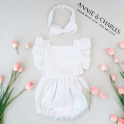 Annie & Charles® Baby Bloomer Mit Haarband Bio-Baumwolle